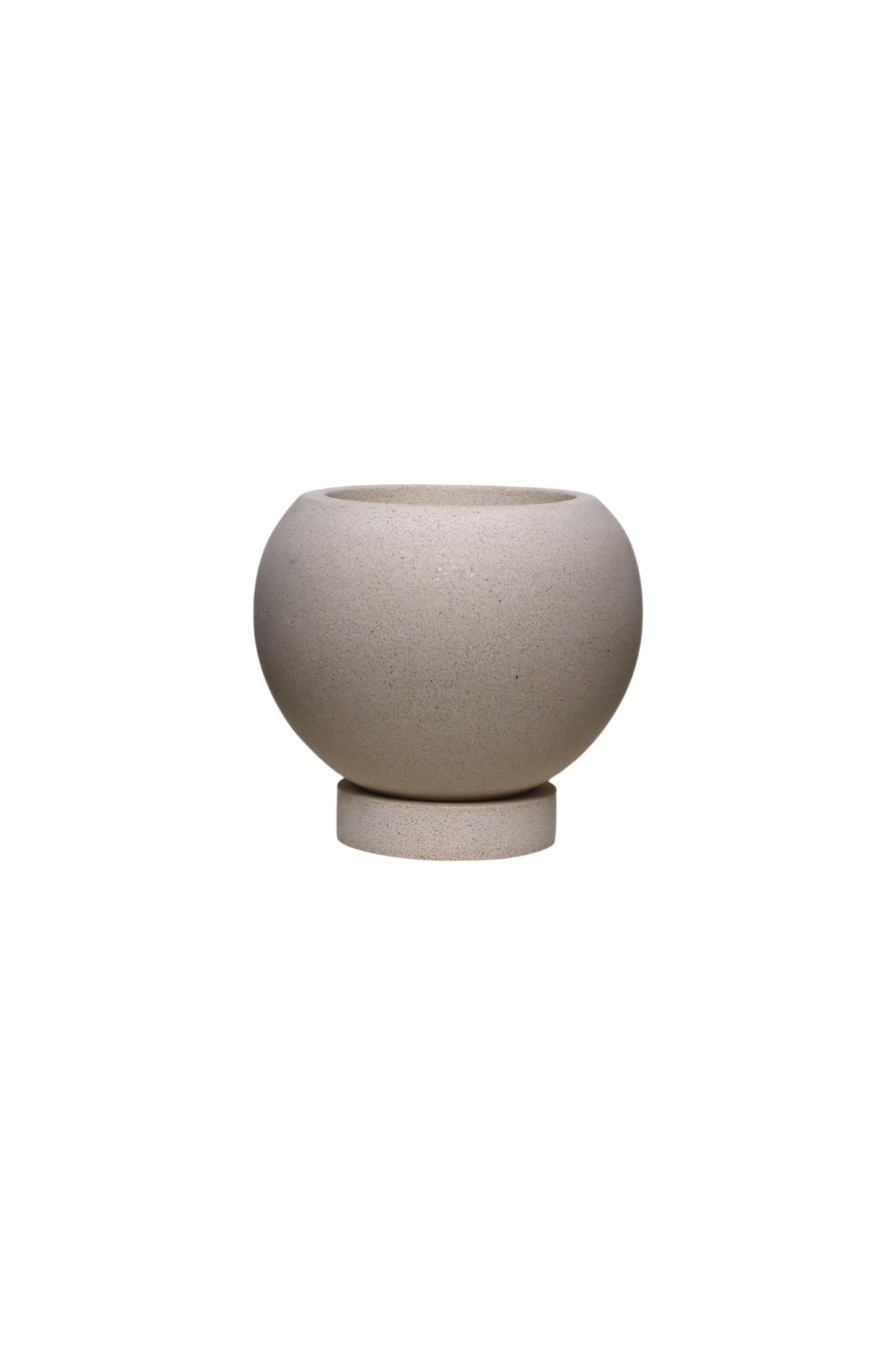 ENKEL Sphere-Shaped Terrazzo Pot with Flat Saucer