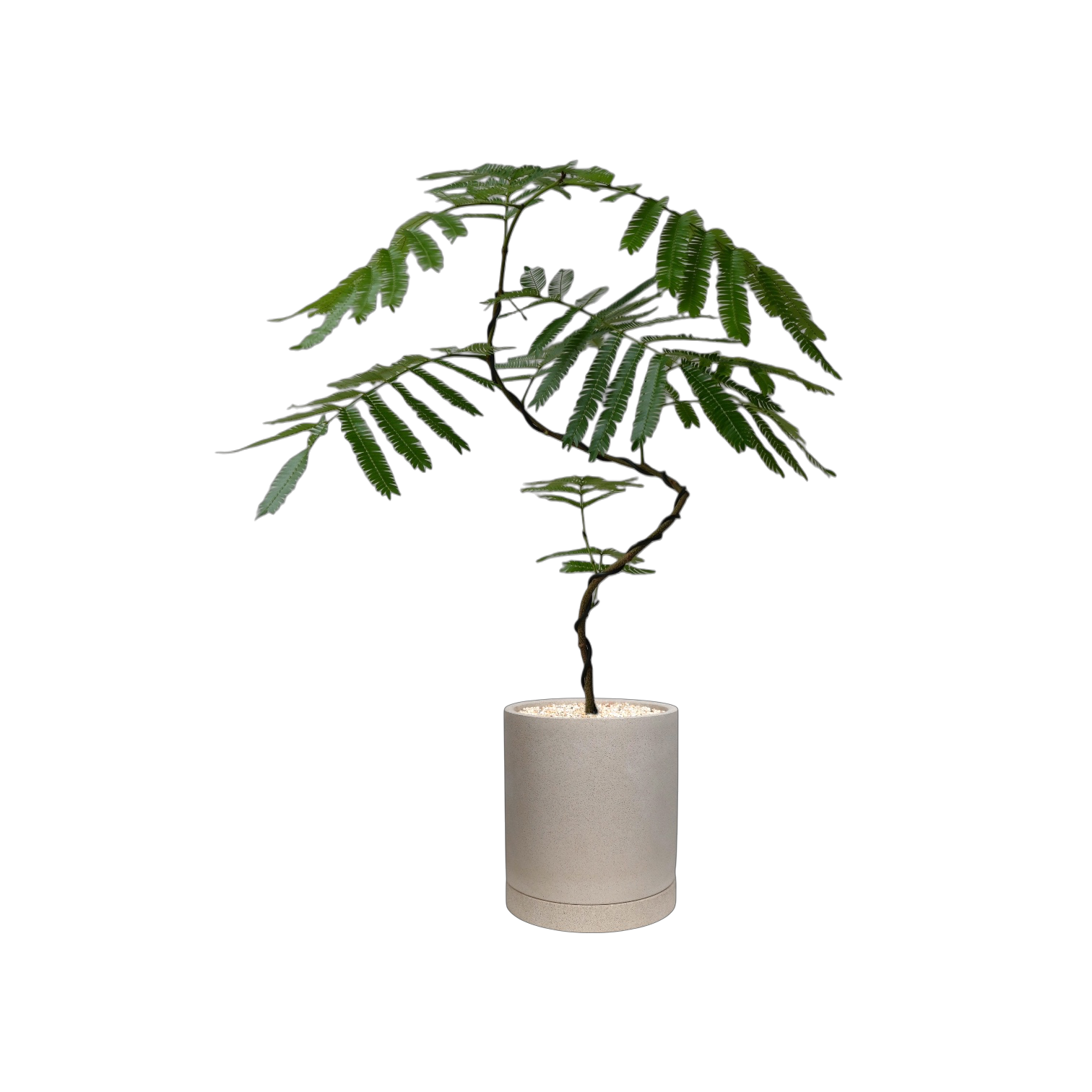 ENKEL Cylinder-Shaped Terrazzo Pot W16cm (Off-white)