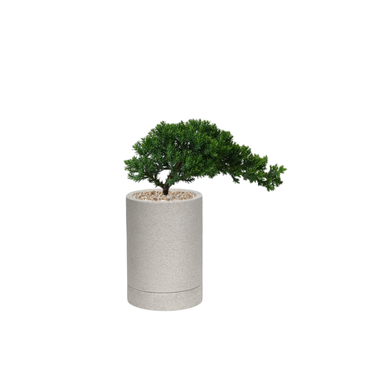 ENKEL Cylinder-Shaped Terrazzo Pot W8cm (Off-white)