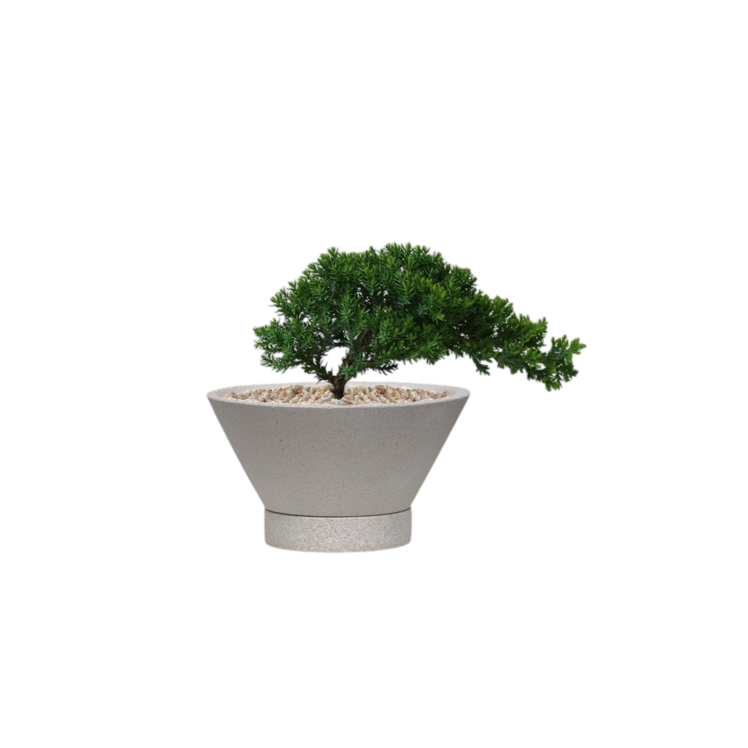 ENKEL V-Shaped Terrazzo Pot with Flat Saucer