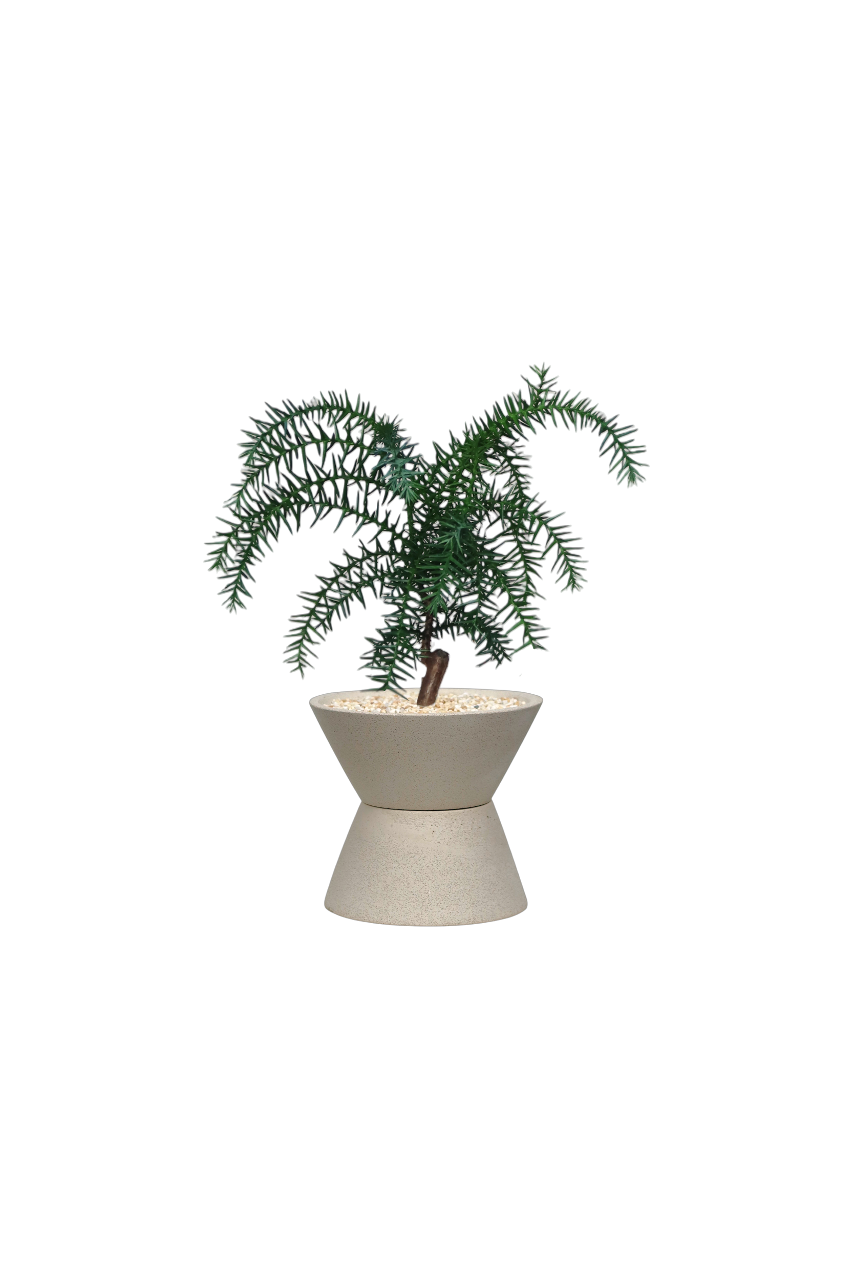 ENKEL V-Shaped Terrazzo Pot with Trapezium Saucer