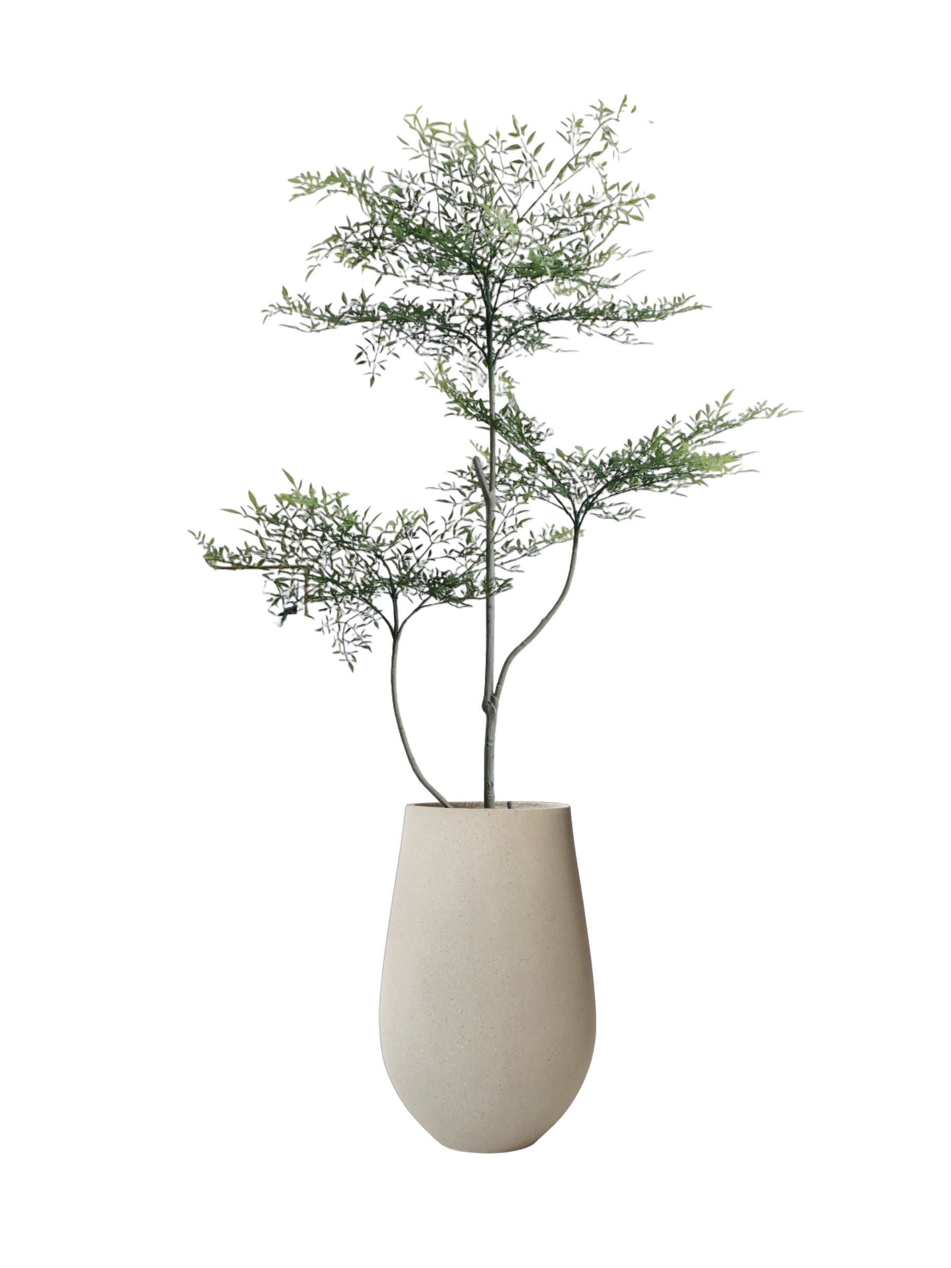 BERG Tulip-Shaped Fiberglass Pot W29cm (Speckled Beige)