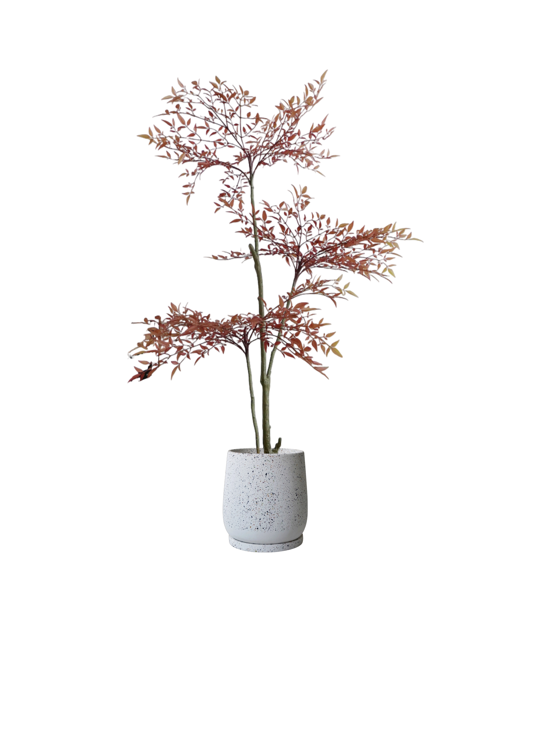 ENKEL Egg-Shaped Terrazzo Pot W28cm (White)