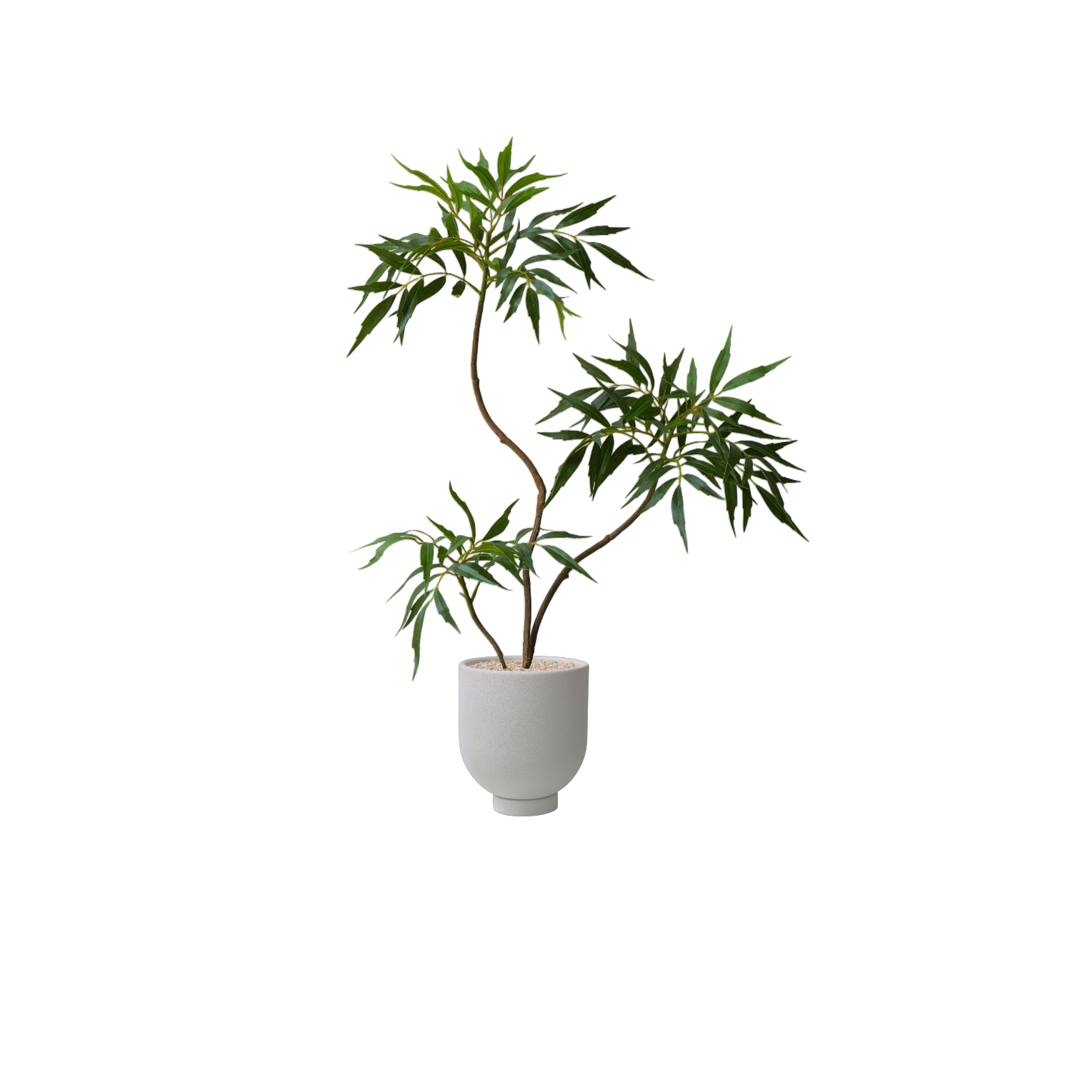 ENKEL Tall U-Shaped Terrazzo Pot with Short Saucer (Off-white)