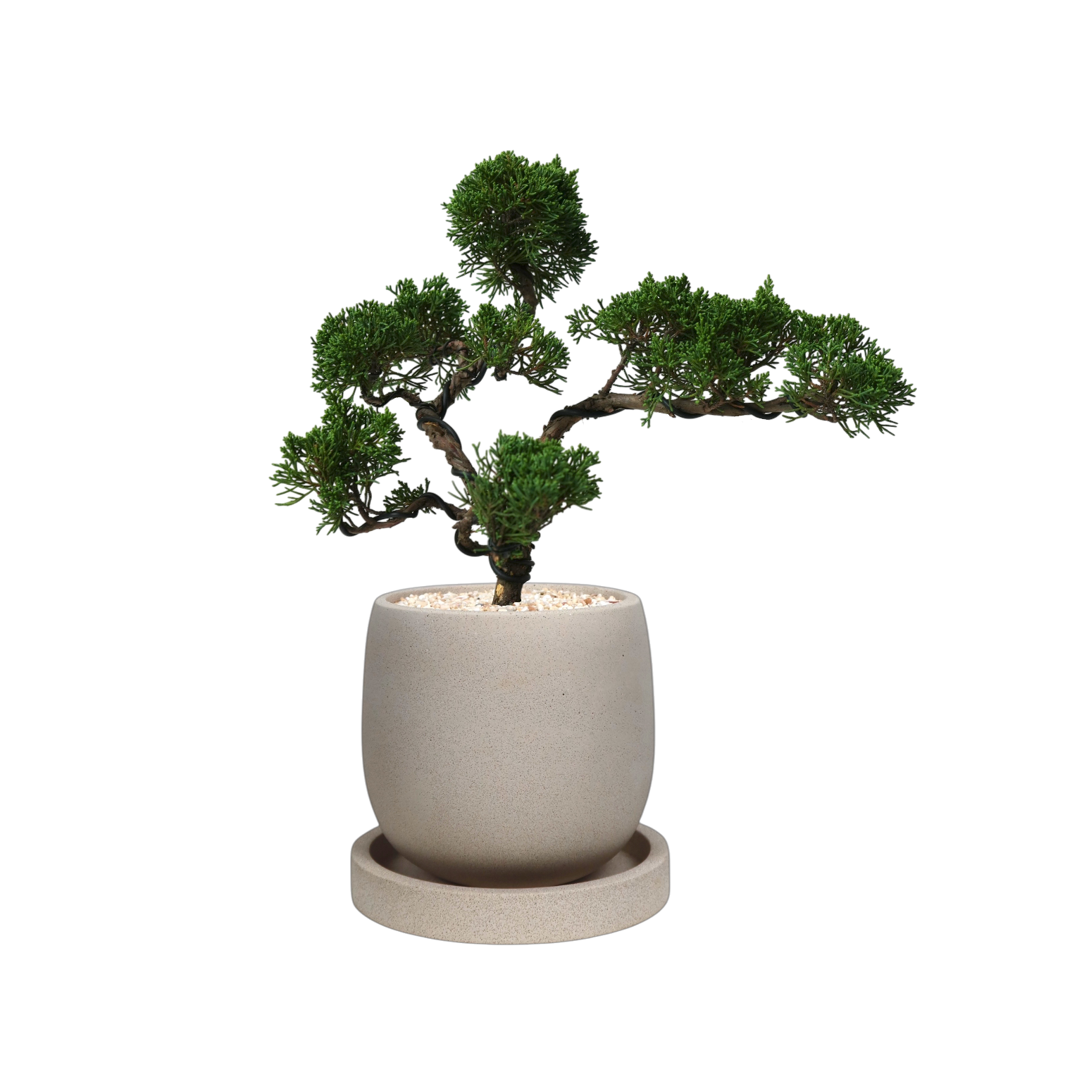 ENKEL Egg-Shaped Terrazzo Pot W14cm (Off-white)