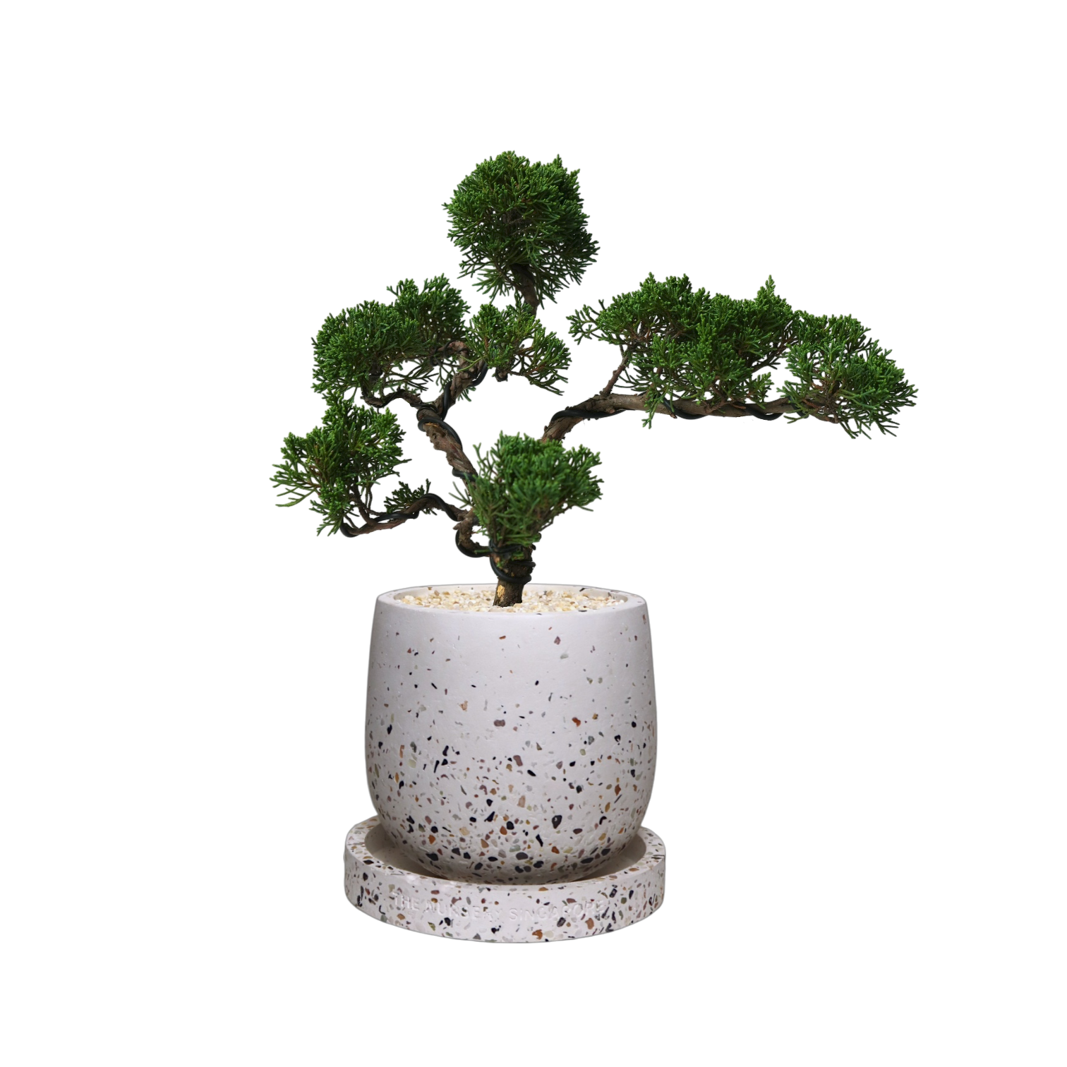 ENKEL Egg-Shaped Terrazzo Pot W14cm (White)